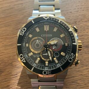 Citizen Men's Eco-Drive Watch - Black, Gold, and Silver